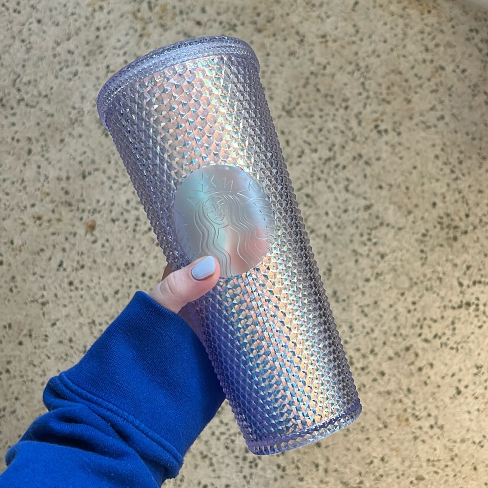 STARBUCKS Summer 2022 Unicorn Silver Bling Studded Venti Silver Tumbler Cup 24oz